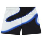 Boys Black & White Swim Shorts, 1, hi-res