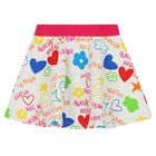 تنورة للبنات بالشعار باللون الرمادى, 1, hi-res