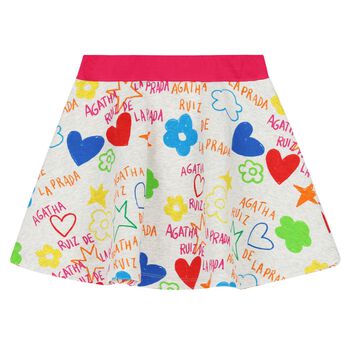 Girls Grey Logo Skirt