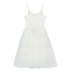 Girl White Embellished Tulle Dress, 1, hi-res