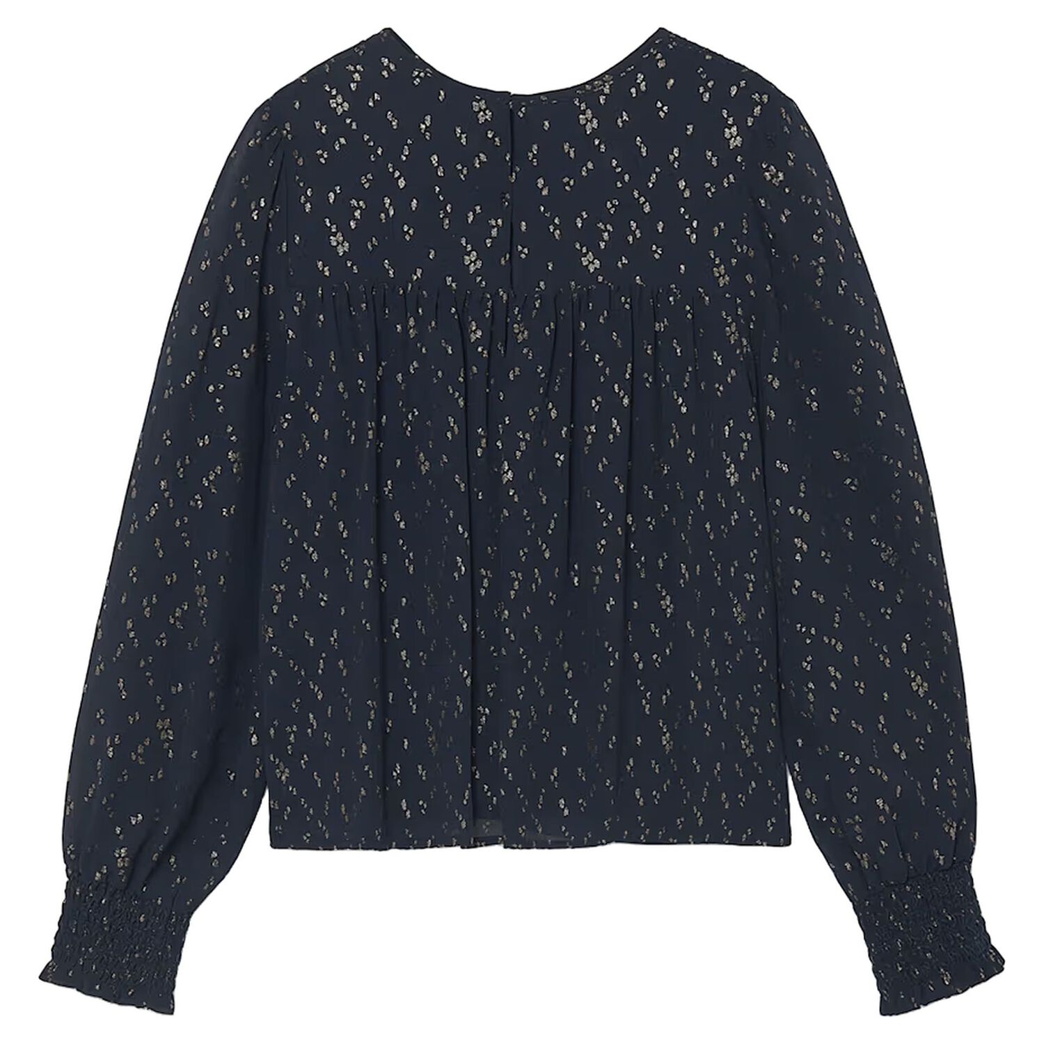 Girls Navy Blue Chiffon Blouse, 1, hi-res