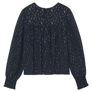Girls Navy Blue Chiffon Blouse