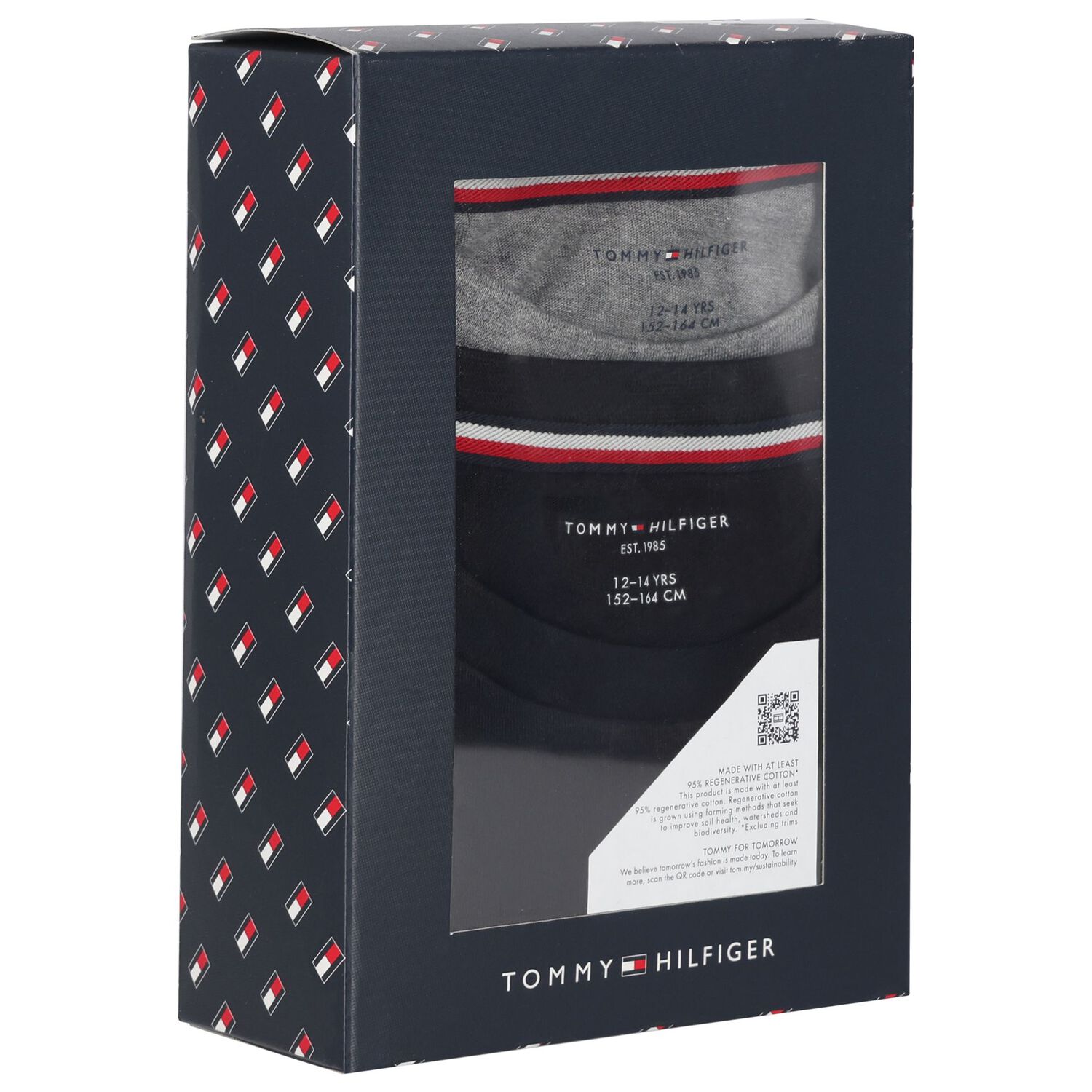 Boys Black & Grey Cotton Logo Long Sleeve Top( 2-Pack ), 2, hi-res