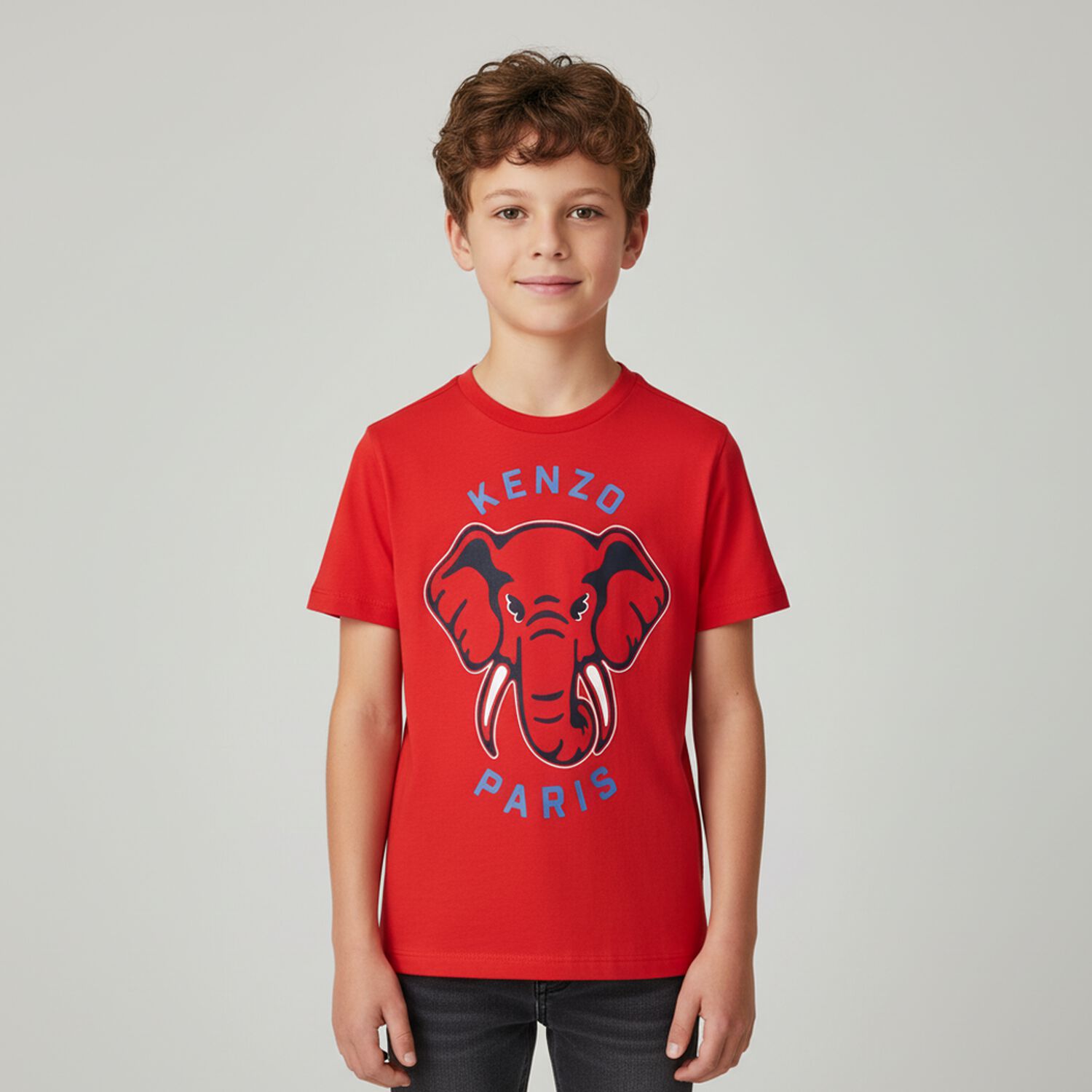 Boys Red Elephant Logo T-Shirt, 1, hi-res image number null
