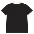 Boys Black & Ivory Polo Shirt, 1, hi-res