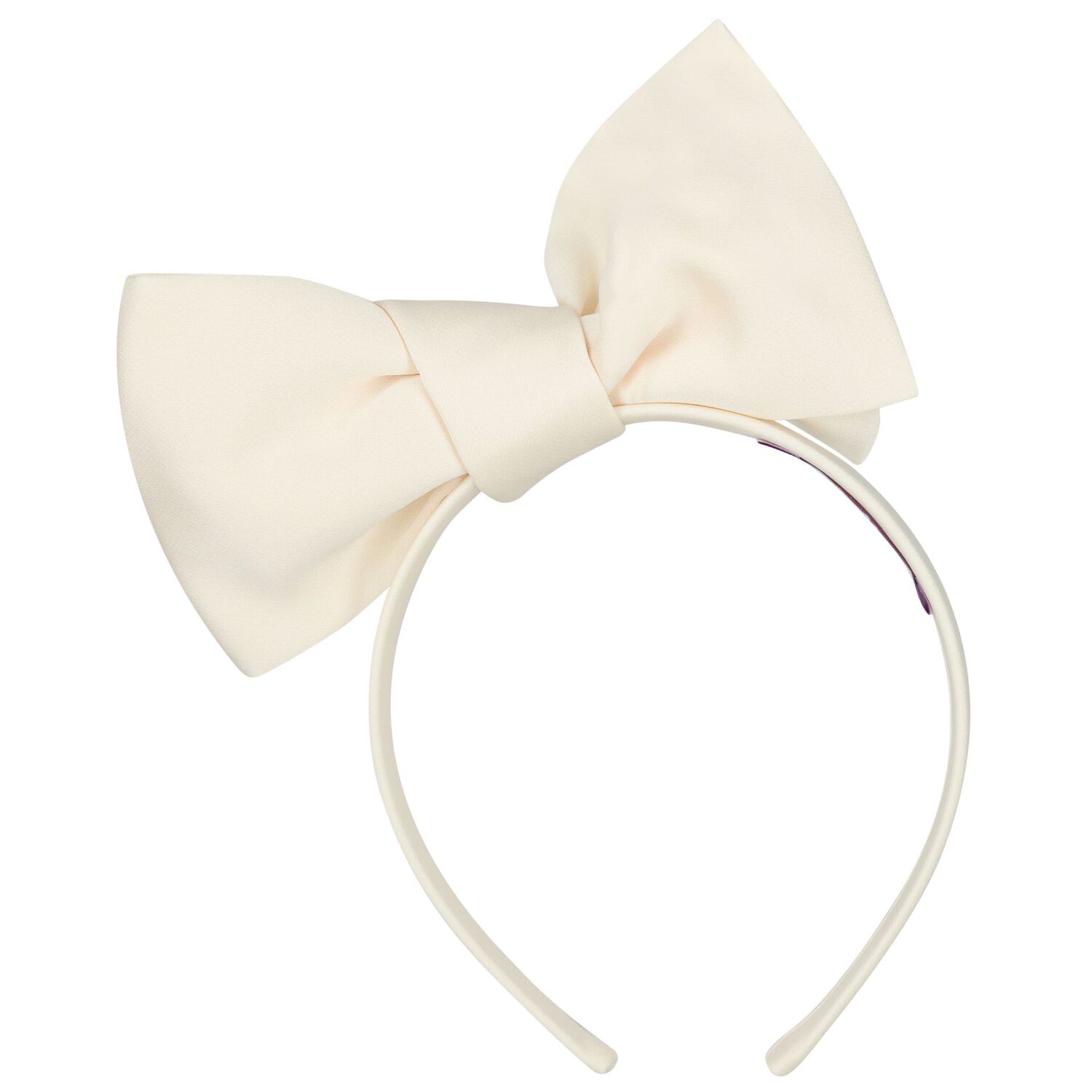 Girls Beige Bow Headband, 1, hi-res