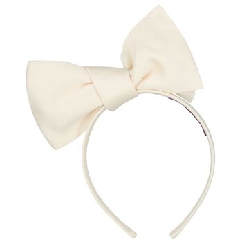 Girls Beige Bow Headband