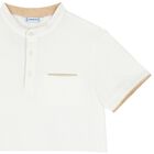 طقم أولاد شورت باللون الأبيض والبيج, 1, hi-res