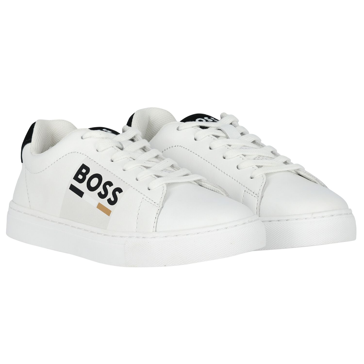 Boys White Logo Trainers, 1, hi-res image number null