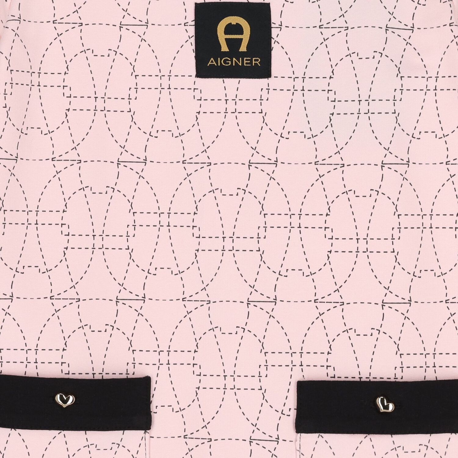 Girls Pink & Black Logo Dress, 2, hi-res