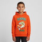 Boys Orange Varsity Tiger Hooded Top, 2, hi-res