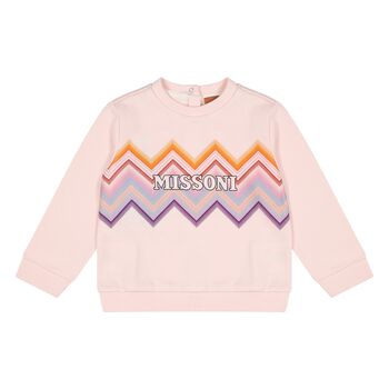 Younger Girls Pink Logo Zig Zag Sweatshirt          