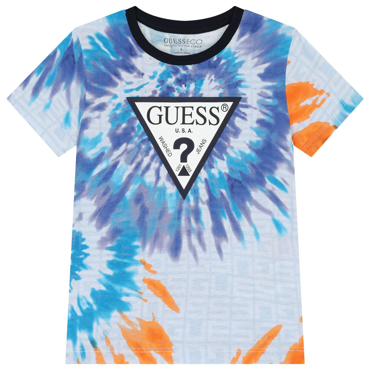 طقم شورت صبغ بشعار باللون أزرق للأولاد, 1, hi-res