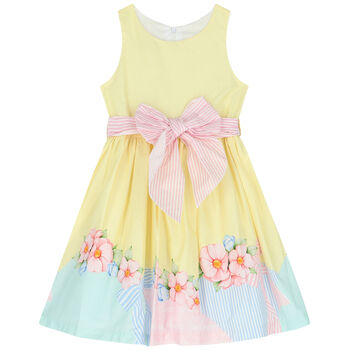 Girls Yellow Floral Dress