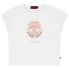 Girls White Flower Logo T-Shirt, 1, hi-res