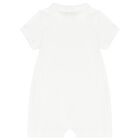 Baby Boys White Logo Romper, 1, hi-res