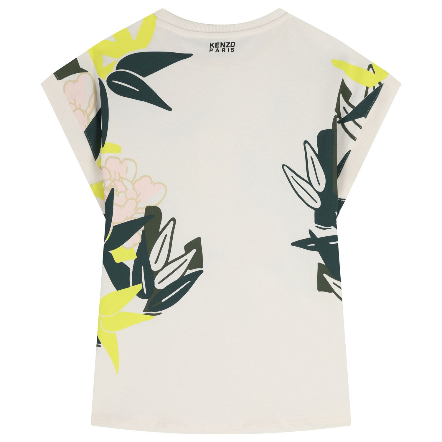 فستان بنقشة الفيل باللون العاجي للبنات , 1, hi-res