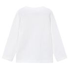 Boys White Robot Long Sleeve Top, 1, hi-res