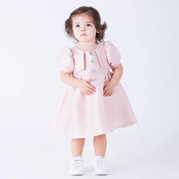 Younger Girls Pink Diamante Dress