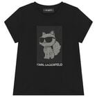 Girls Black Choupette T-Shirt, 1, hi-res