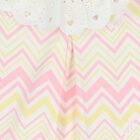 Girls White & Yellow Zig Zag Striped Dress, 1, hi-res