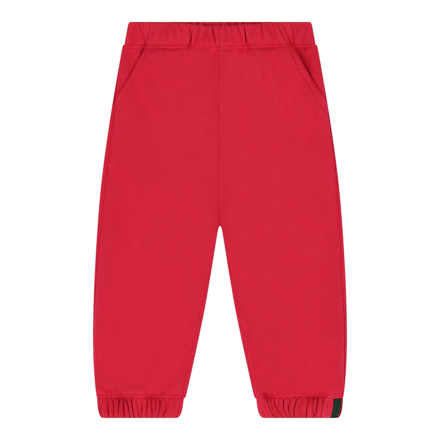 Baby Boys Red Web Striped Joggers, 1, hi-res