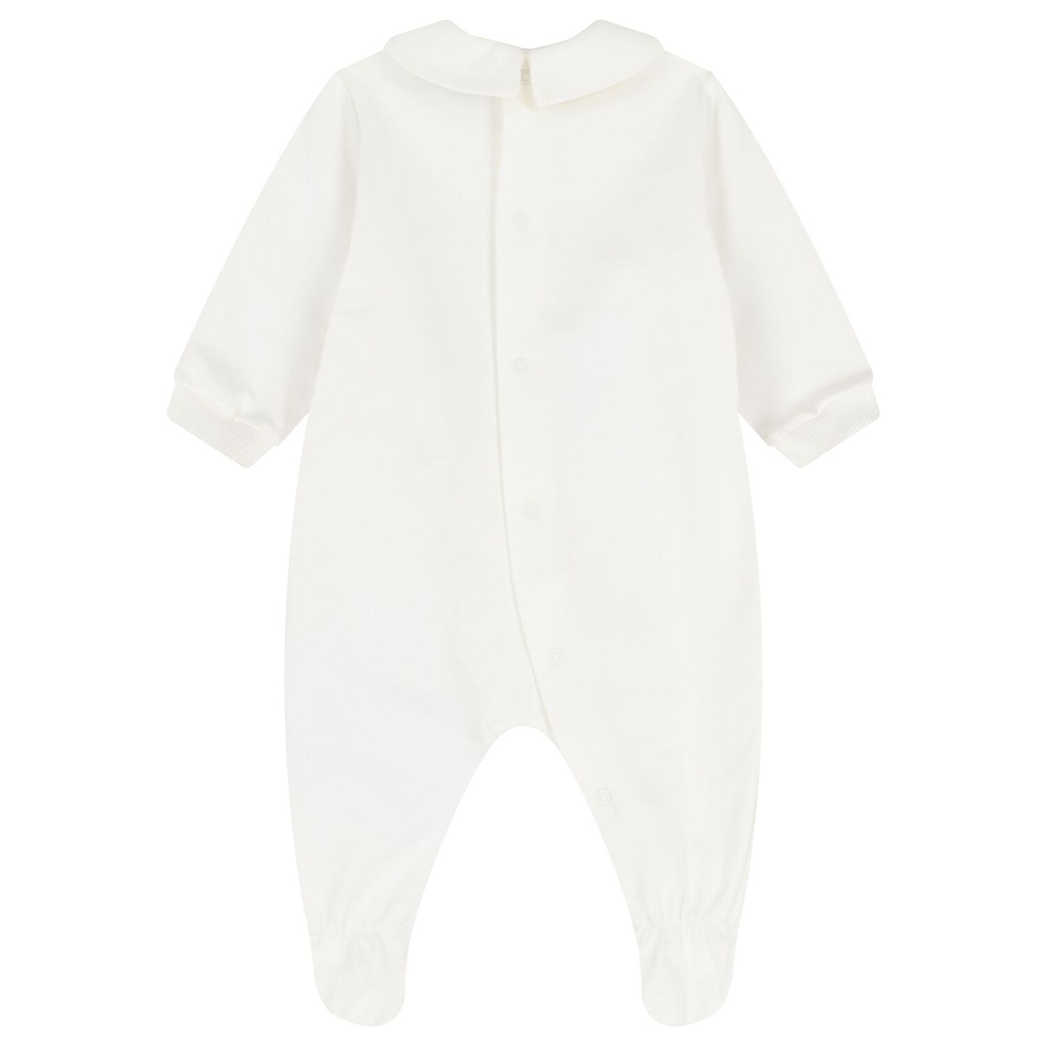 White Teddy Bear Logo Babygrow, 4, hi-res