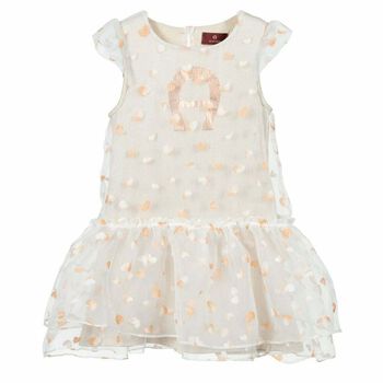 فستان بالشعار باللون الذهبى للبنات