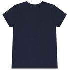 Boys Navy Blue & White Logo T-Shirt, 2, hi-res
