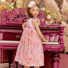 Girls Pink Embroidered Tulle Dress, 1, hi-res