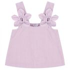 طقم بنطلون بطبعة زهور ثلاثية الأبعاد باللون البنفسجي للبنات , 2, hi-res