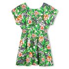 Girls Green Floral Dress, 1, hi-res