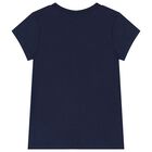 Girls Navy Blue Logo T-Shirt, 1, hi-res