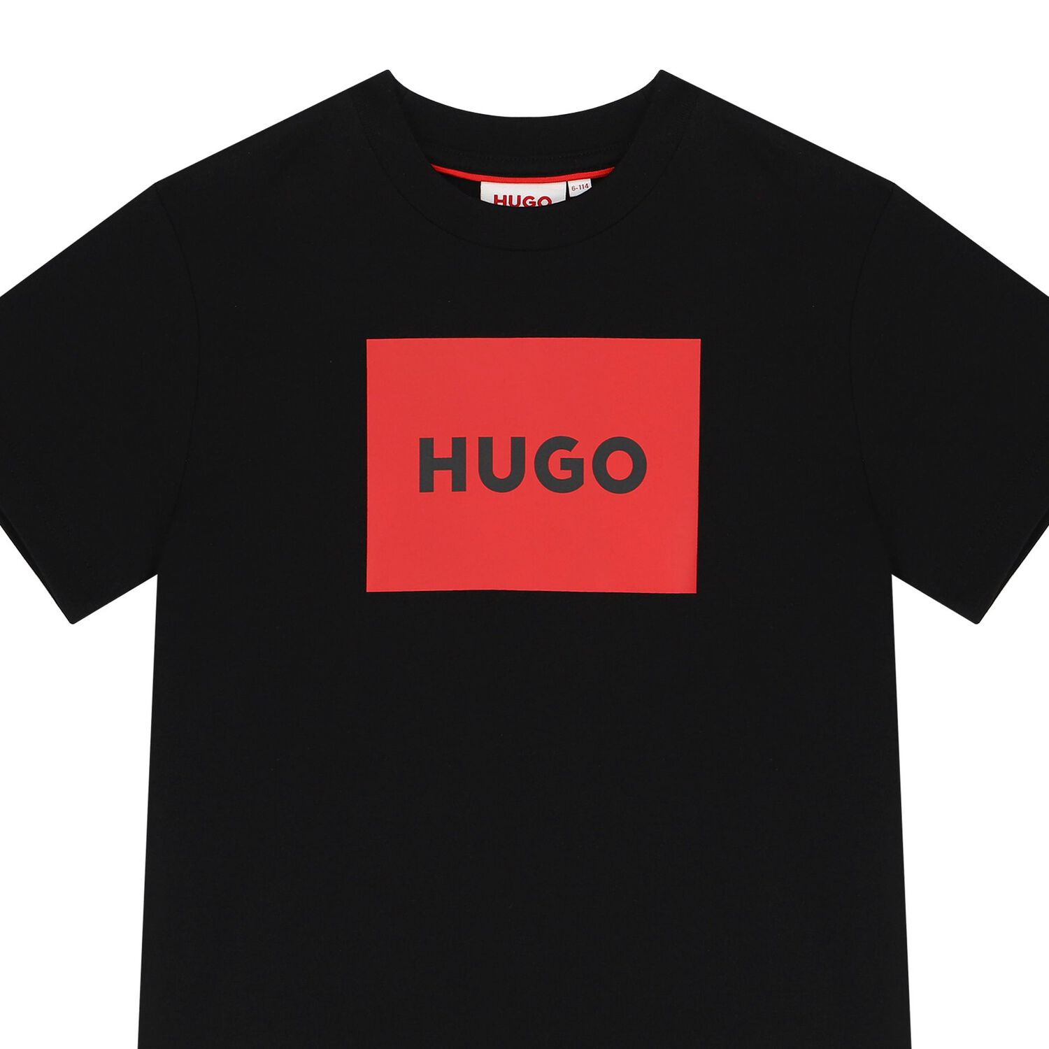 تيشيرت أولاد بالشعار باللون الأسود, 1, hi-res