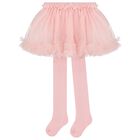 طقم بنات تنورة تول باللون  الوردي, 2, hi-res