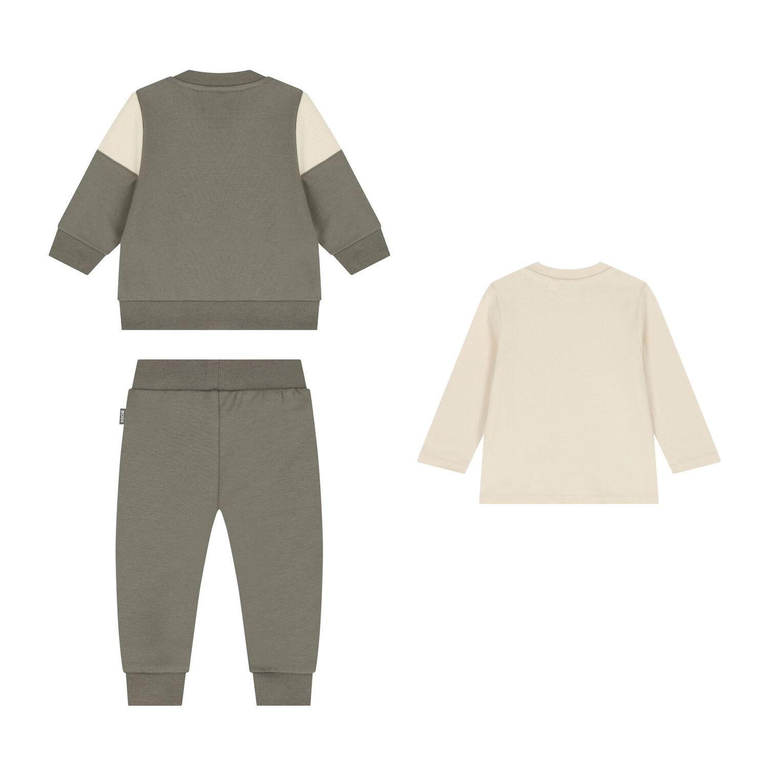 Baby Boys Beige & Ivory Logo Tracksuit Gift Set, 1, hi-res