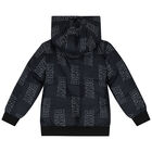 Black & Beige Logo Reversible Puffer Jacket, 1, hi-res