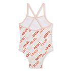 بدلة سباحة بنات بالشعار باللون العاجي و الوردي, 1, hi-res