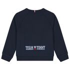 Boys Navy Blue Logo Sweatshirt, 1, hi-res