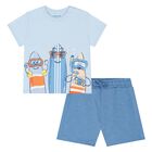 Younger Boys Blue Shorts Set, 3, hi-res
