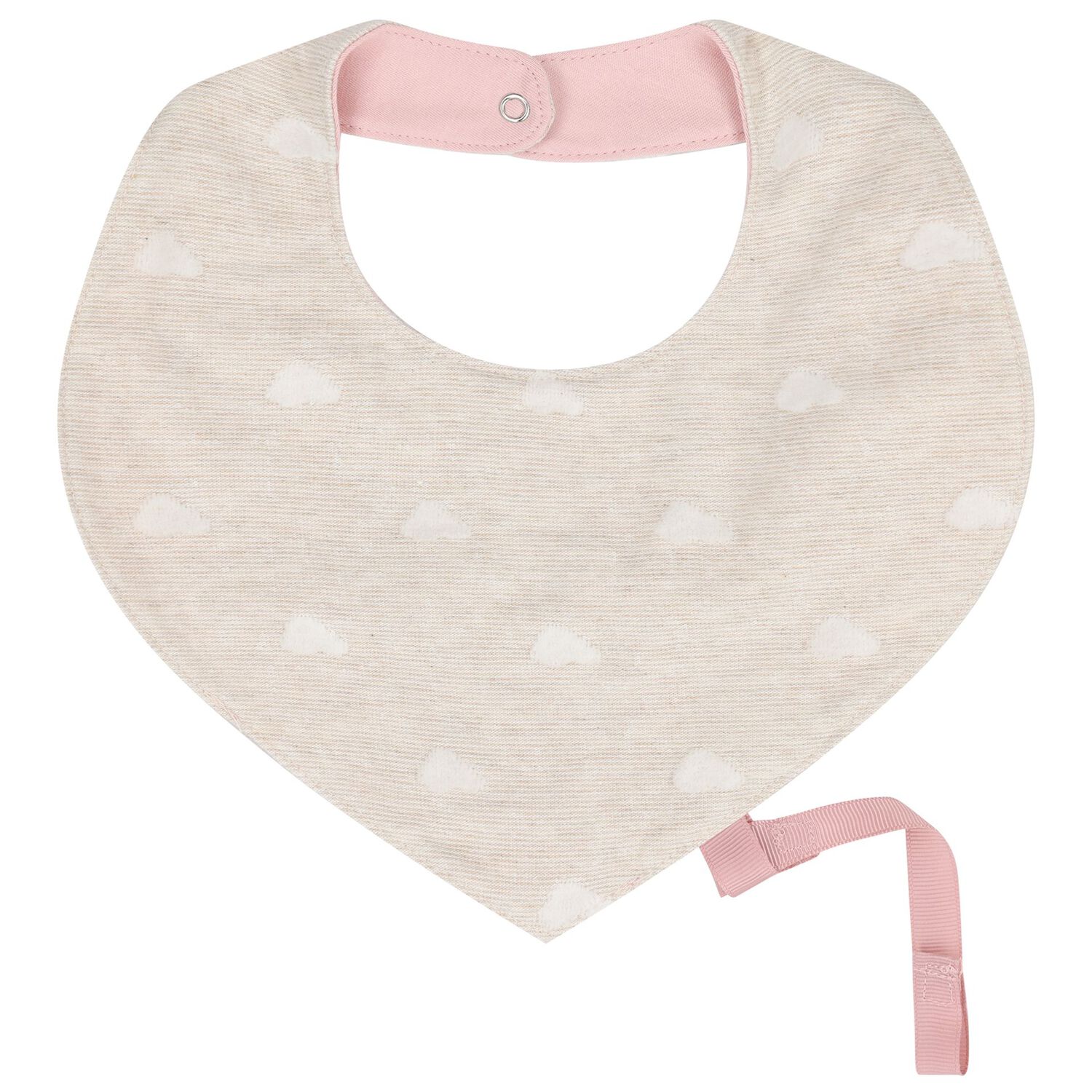 Baby Girls Pink & Beige Waterproof Bib Set ( 2-Pack ), 1, hi-res