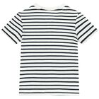 طقم شورت للأطفال الاولاد الرضع مخطط بالألوان الأبيض والكحلي , 1, hi-res