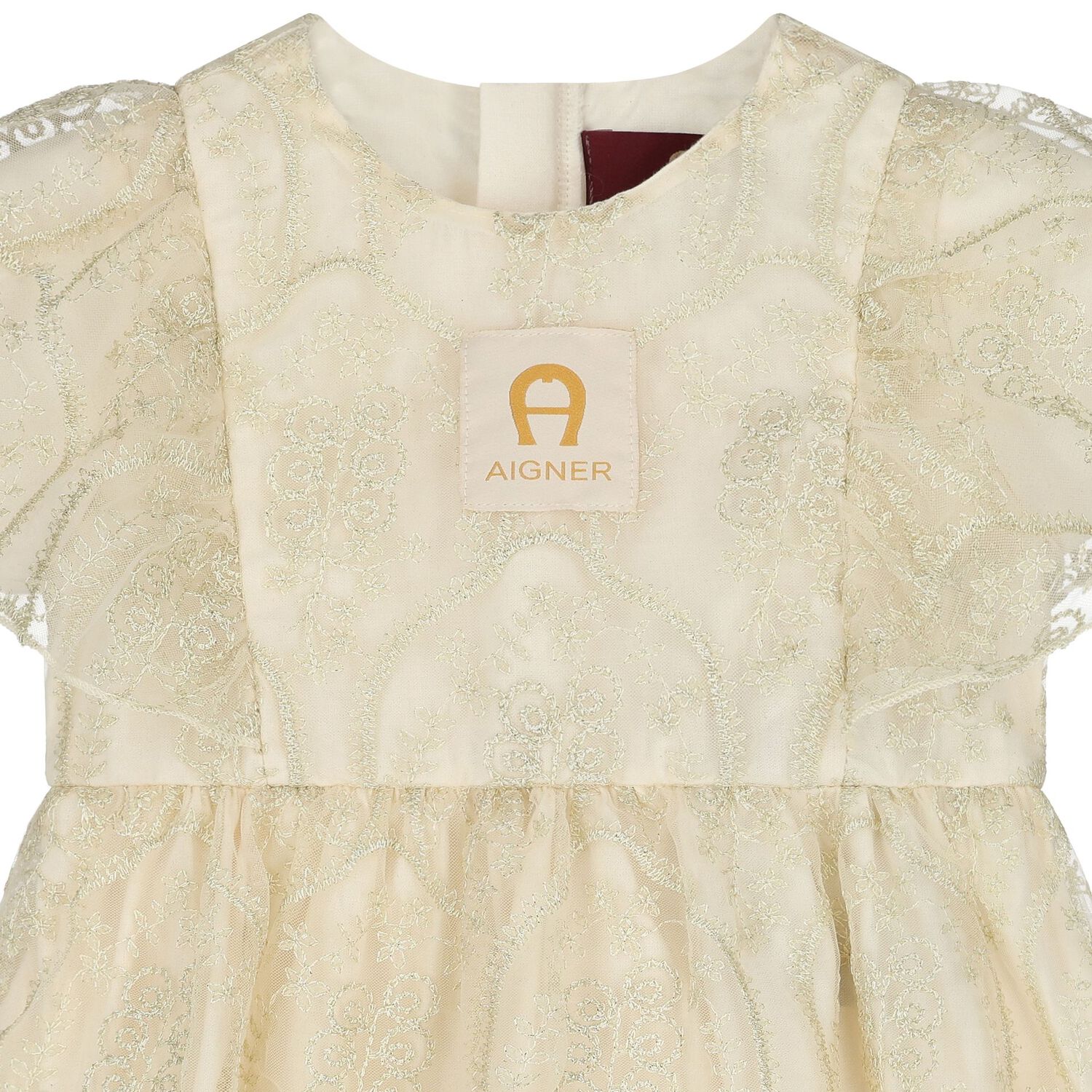 Younger Girls Gold Logo Dress, 1, hi-res