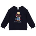 Baby Boys Navy Blue Polo Bear Logo Sweatshirt, 1, hi-res
