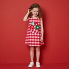 Younger Girls Pink & White Gingham Dress, 1, hi-res