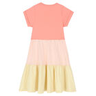 Girls Pink, Yellow & Orange Logo Dress, 1, hi-res