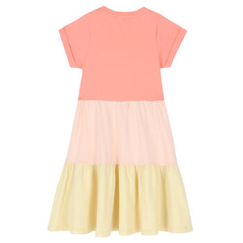 Girls Pink, Yellow & Orange Logo Dress