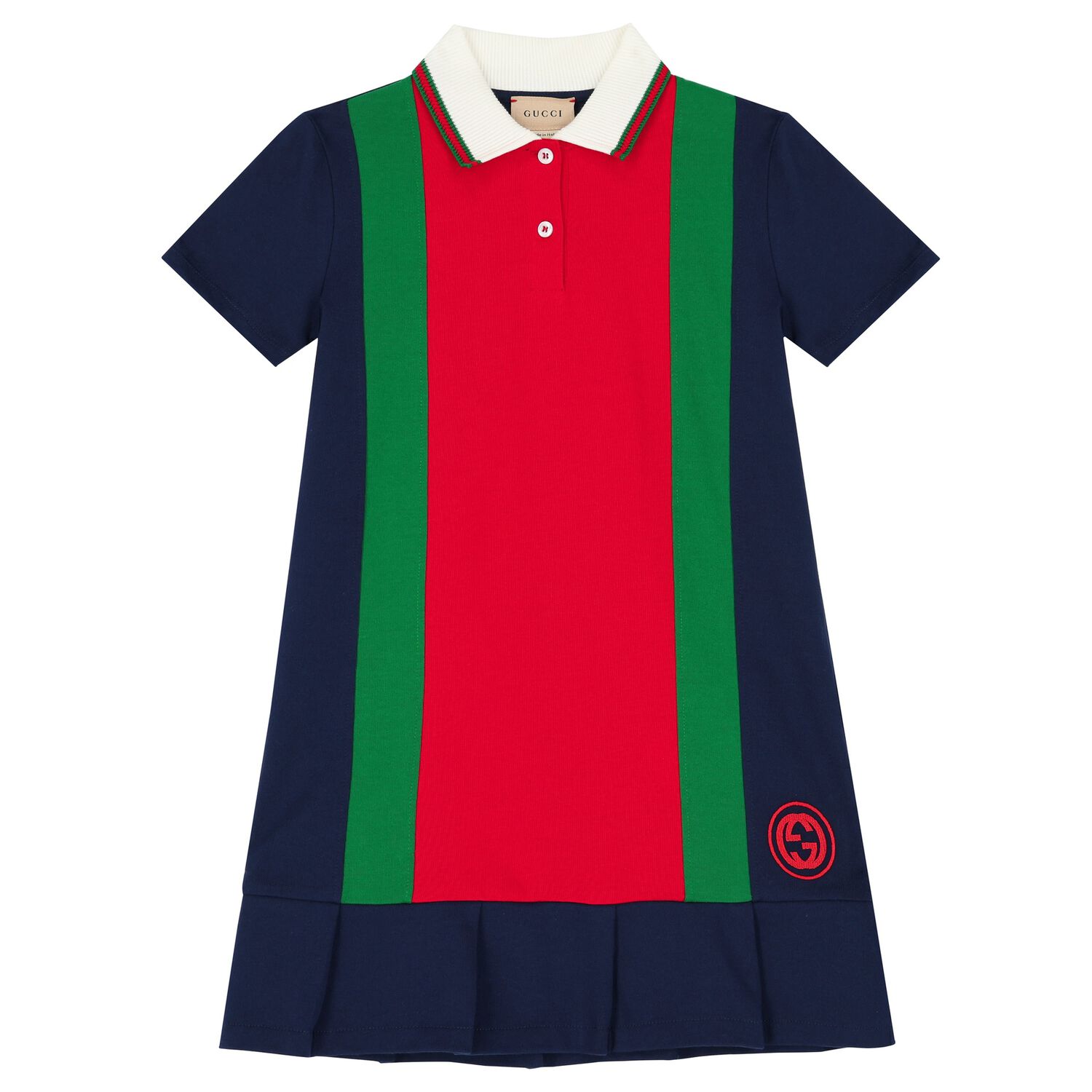 Girls Navy & Red Logo Polo Dress, 1, hi-res image number null