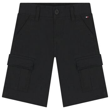 Boys Black Cargo Shorts