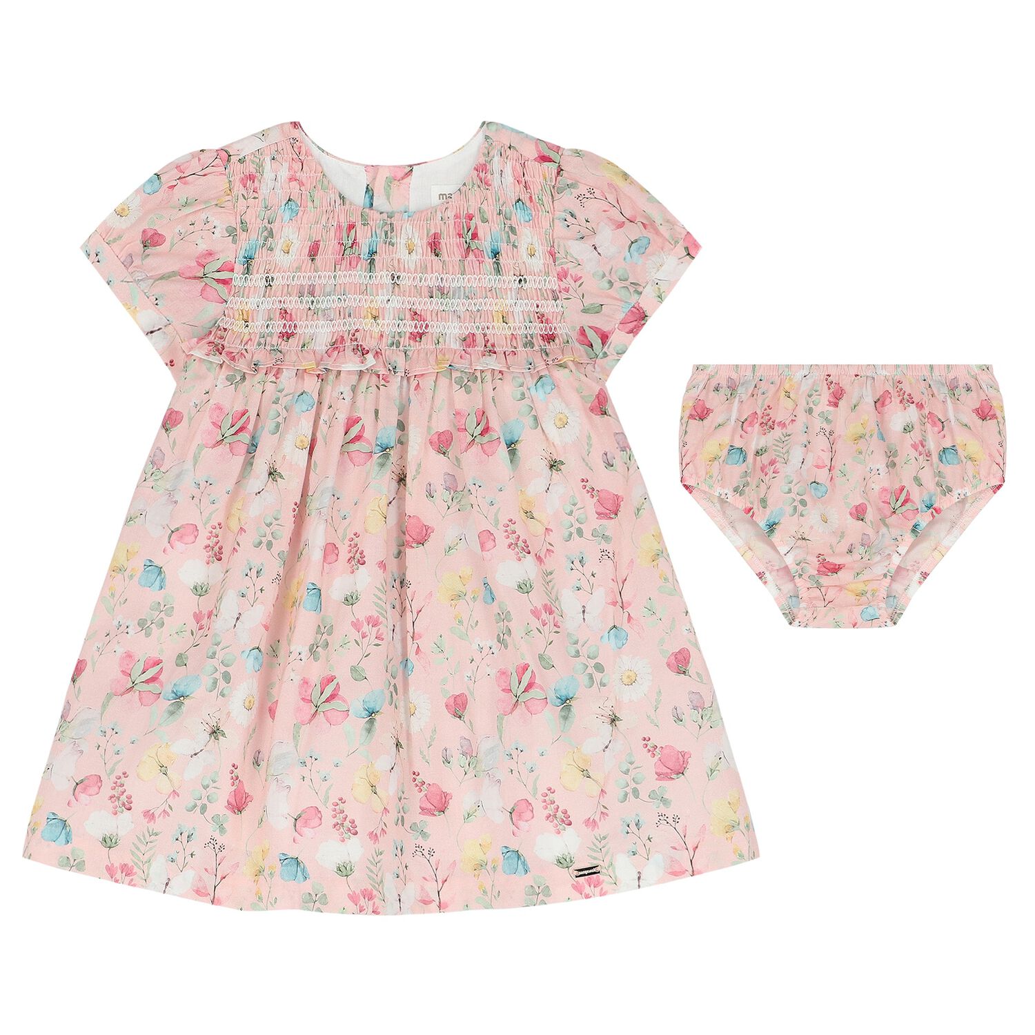 Baby Girls Pink Floral Dress Set, 1, hi-res